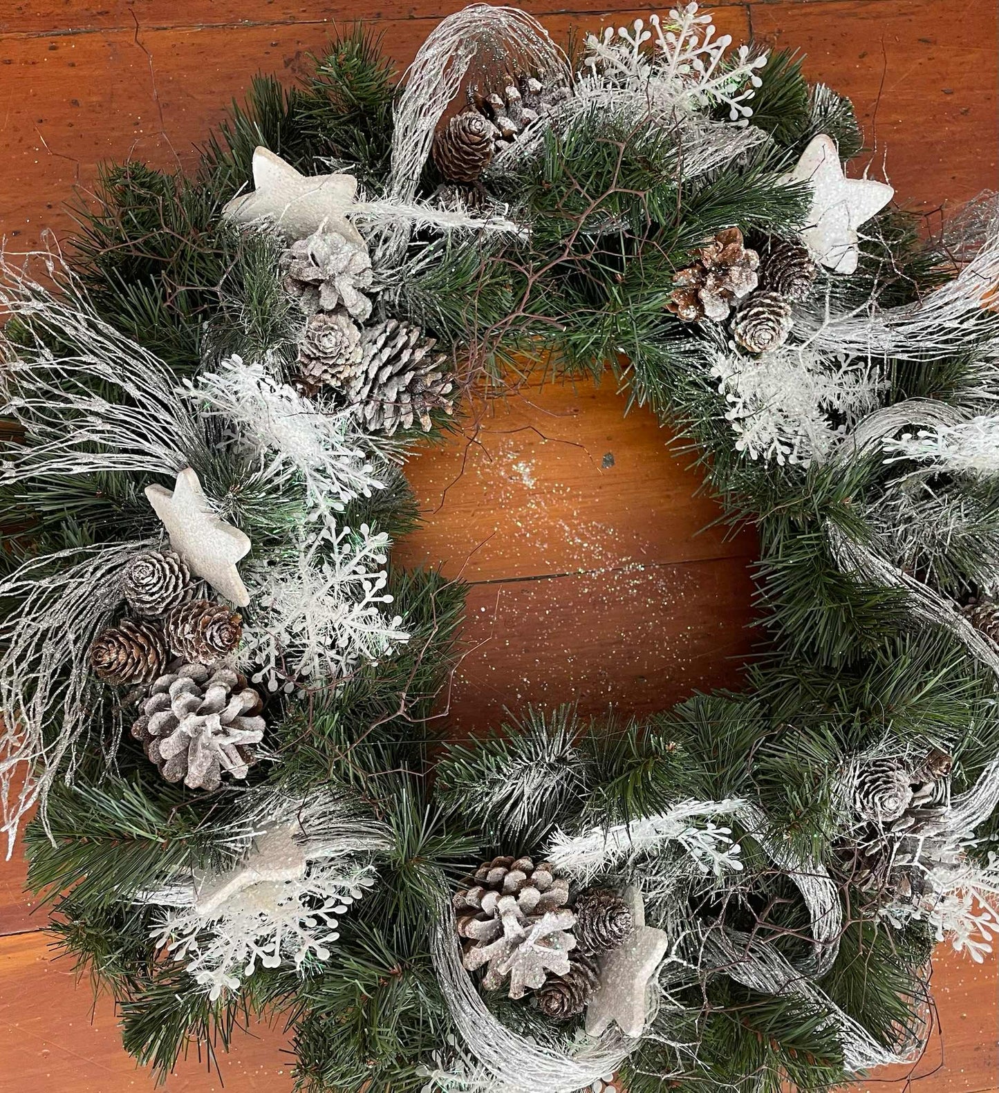 Large Christmas Wreath - White Snowflake